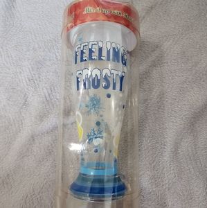Christmas Beer Glass/Cup Hand Painted Bar Ware Cocktail Glass "Feeling Frosty".